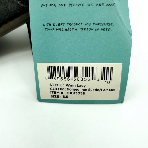 Toms womens lacy boots forged iron suede felt mix - Picture 2 of 8